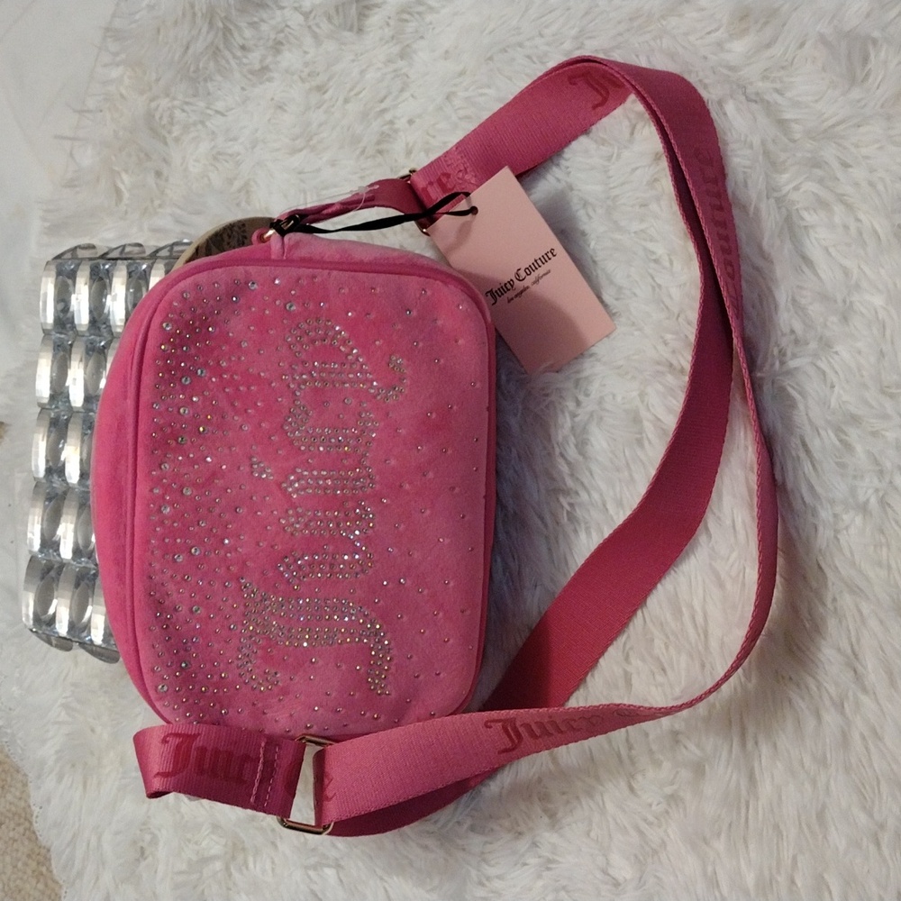 Juicy Couture Rhinestone 💎 💎 Let it Shine Crossbody Bag in Juicy Pink 🩷 ✨ 🆕